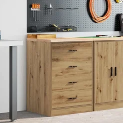 vidaXL Armoire de rangement de garage chêne artisanal bois de pin