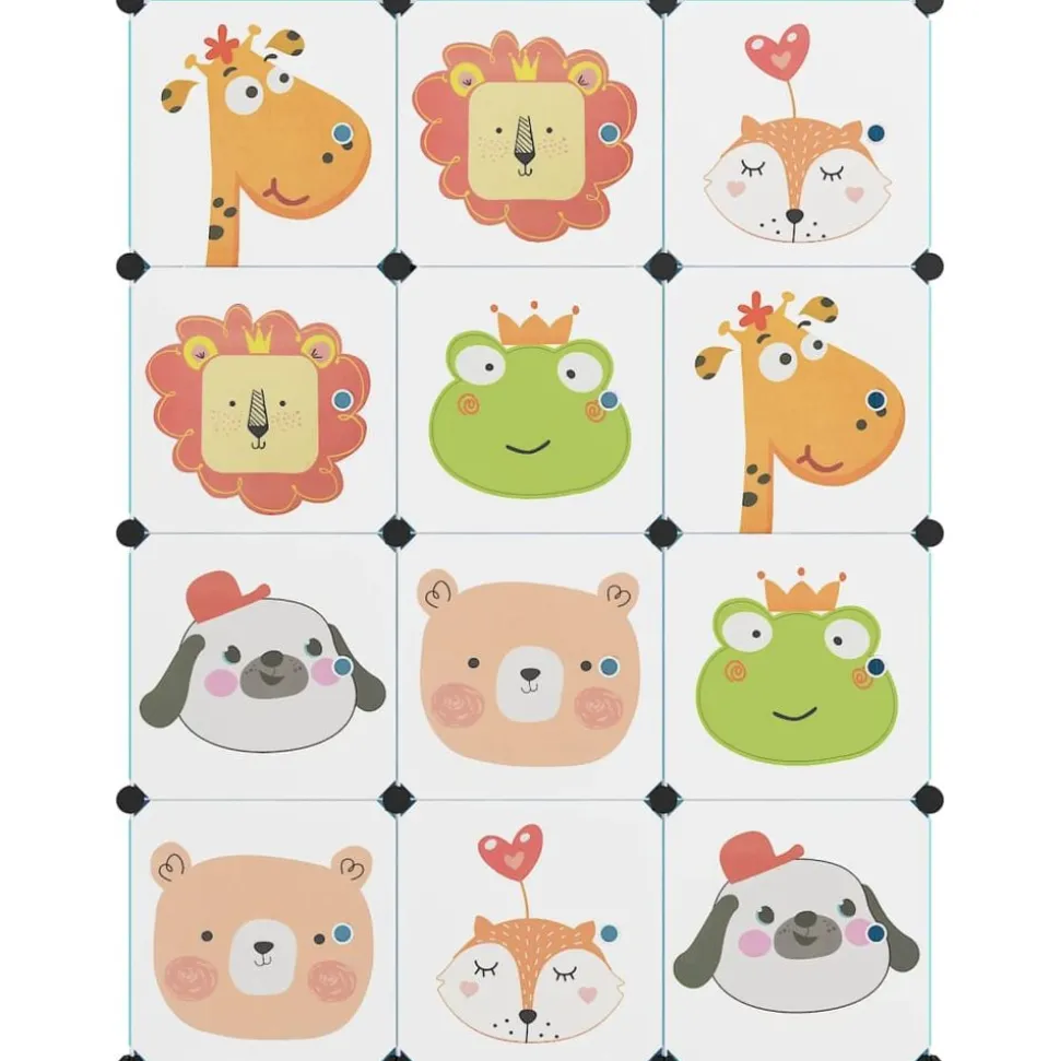 vidaXL Armoire de rangement pour enfants avec 12 cubes Bleu PP