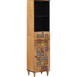 vidaXL Armoire de salle de bain avec tiroir Naturel 38 x 33 x 160 cm