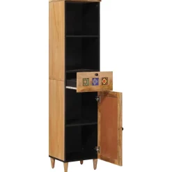 vidaXL Armoire de salle de bain avec tiroir Naturel 38 x 33 x 160 cm