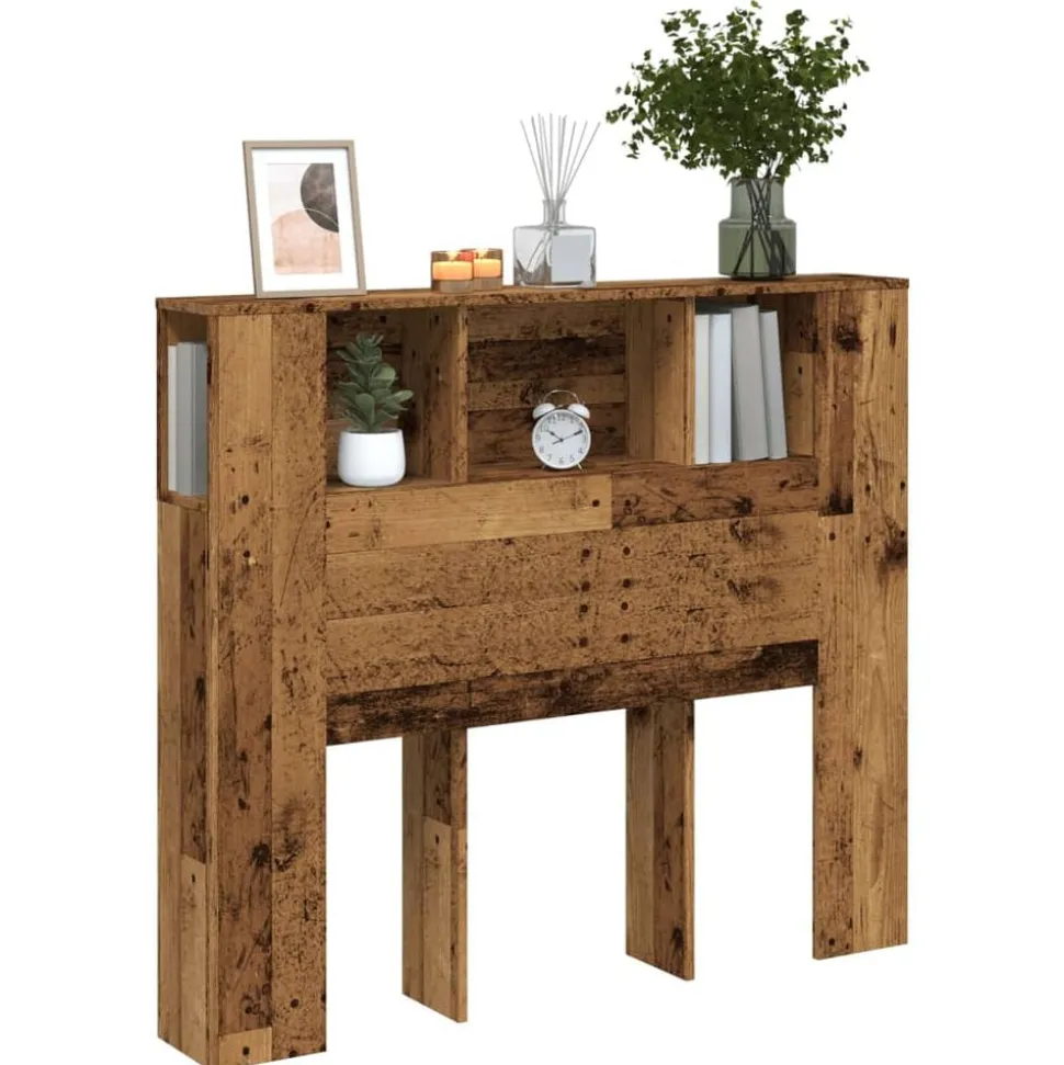 vidaXL Armoire de tête de lit vieux bois 120x19x104,5 cm