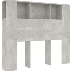 vidaXL Armoire de tête de lit gris béton 120x18,5x102,5 cm