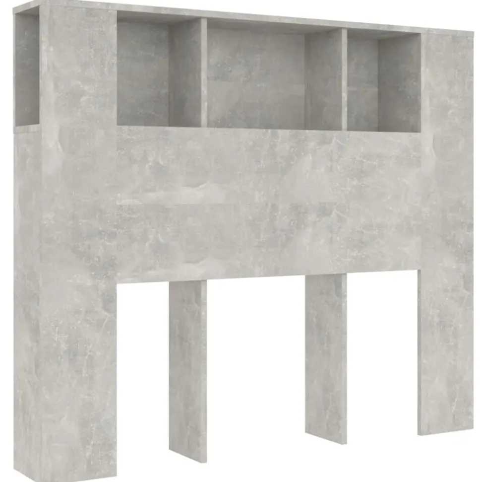 vidaXL Armoire de tête de lit gris béton 120x18,5x102,5 cm