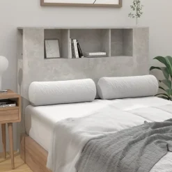 vidaXL Armoire de tête de lit gris béton 120x18,5x102,5 cm
