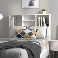 vidaXL Armoire de tête de lit Blanc 100x19x103,5 cm
