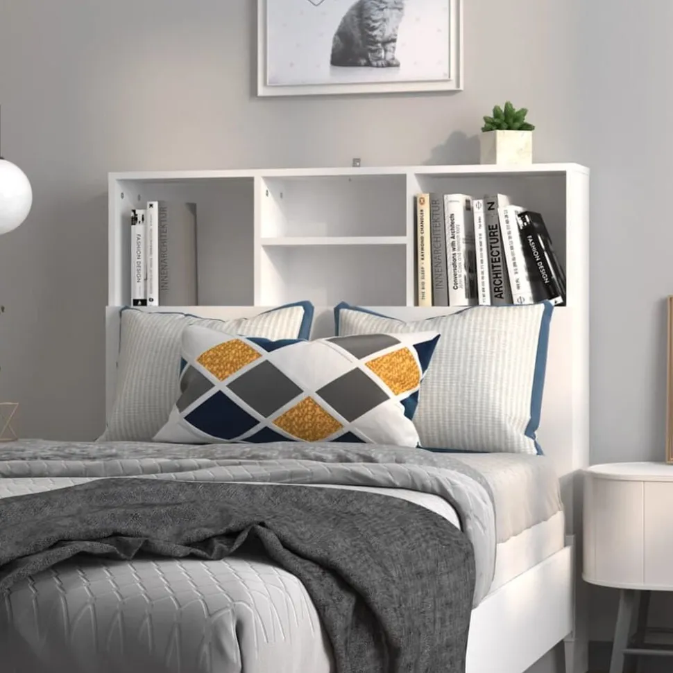 vidaXL Armoire de tête de lit Blanc 100x19x103,5 cm