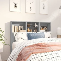 vidaXL Armoire de tête de lit Sonoma gris 120x19x103,5 cm