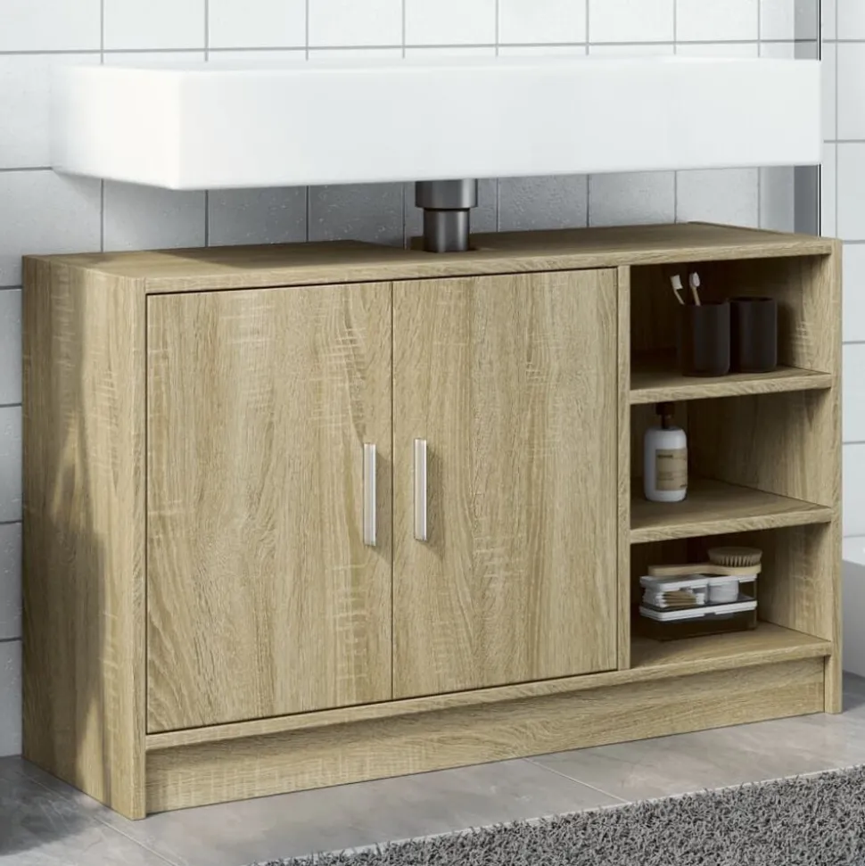 vidaXL Armoire d'évier chêne sonoma 90x29x55 cm bois d'ingénierie