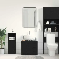 vidaXL Armoire d'évier chêne noir 63x30x54 cm Bois d'ingénierie