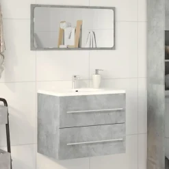 vidaXL Armoire d'évier Gris béton 60x38,5x48 cm Aggloméré