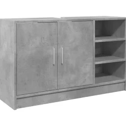 vidaXL Armoire d'évier gris béton 90x29x55 cm bois d'ingénierie