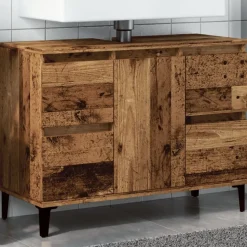 vidaXL Armoire d'évier vieux bois 80x33x60 cm bois d'ingénierie