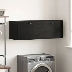 vidaXL Armoire Murale Chêne noir 100 x 36,5 x 35 cm Bois d'ingénierie