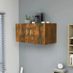 vidaXL Armoire murale Chêne fumé 80x39x40 cm Bois d'ingénierie