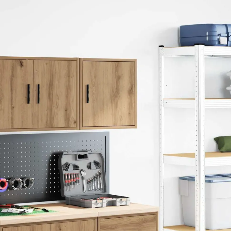 vidaXL Armoire murale de garage chêne artisanal bois d'ingénierie