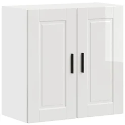 vidaXL Armoire murale de cuisine Porto blanc brillant bois ingénierie