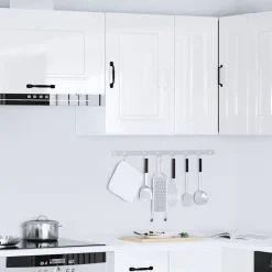 vidaXL Armoire murale de cuisine Kalmar blanc brillant bois ingénierie