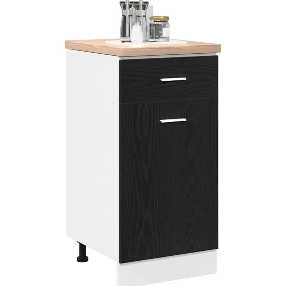 vidaXL Armoire suspendue avec tiroir Chêne noir 40 x 46 x 81,5 cm