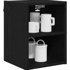 vidaXL Armoire suspendue avec stockage Chêne noir 30 x 29,5 x 40 cm