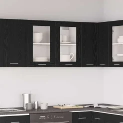 vidaXL Armoire suspendue avec étagère Lyon Chêne noir 80 x 31 x 60 cm