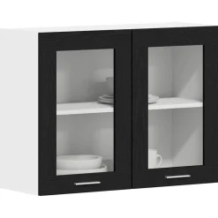vidaXL Armoire suspendue avec étagère Lyon Chêne noir 80 x 31 x 60 cm