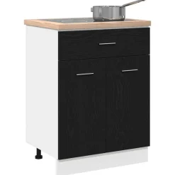 vidaXL Armoire suspendue avec tiroir Chêne noir 60 x 46 x 81,5 cm