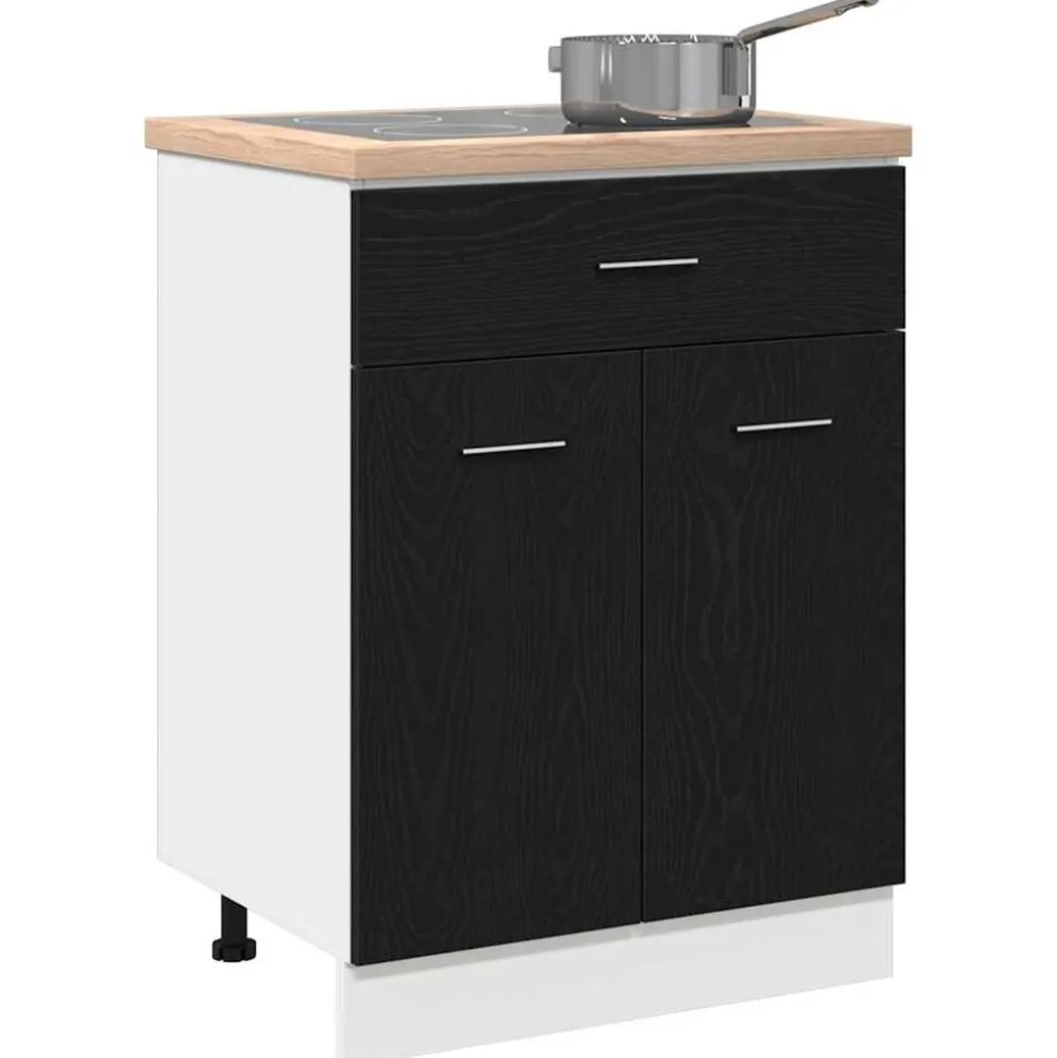vidaXL Armoire suspendue avec tiroir Chêne noir 60 x 46 x 81,5 cm