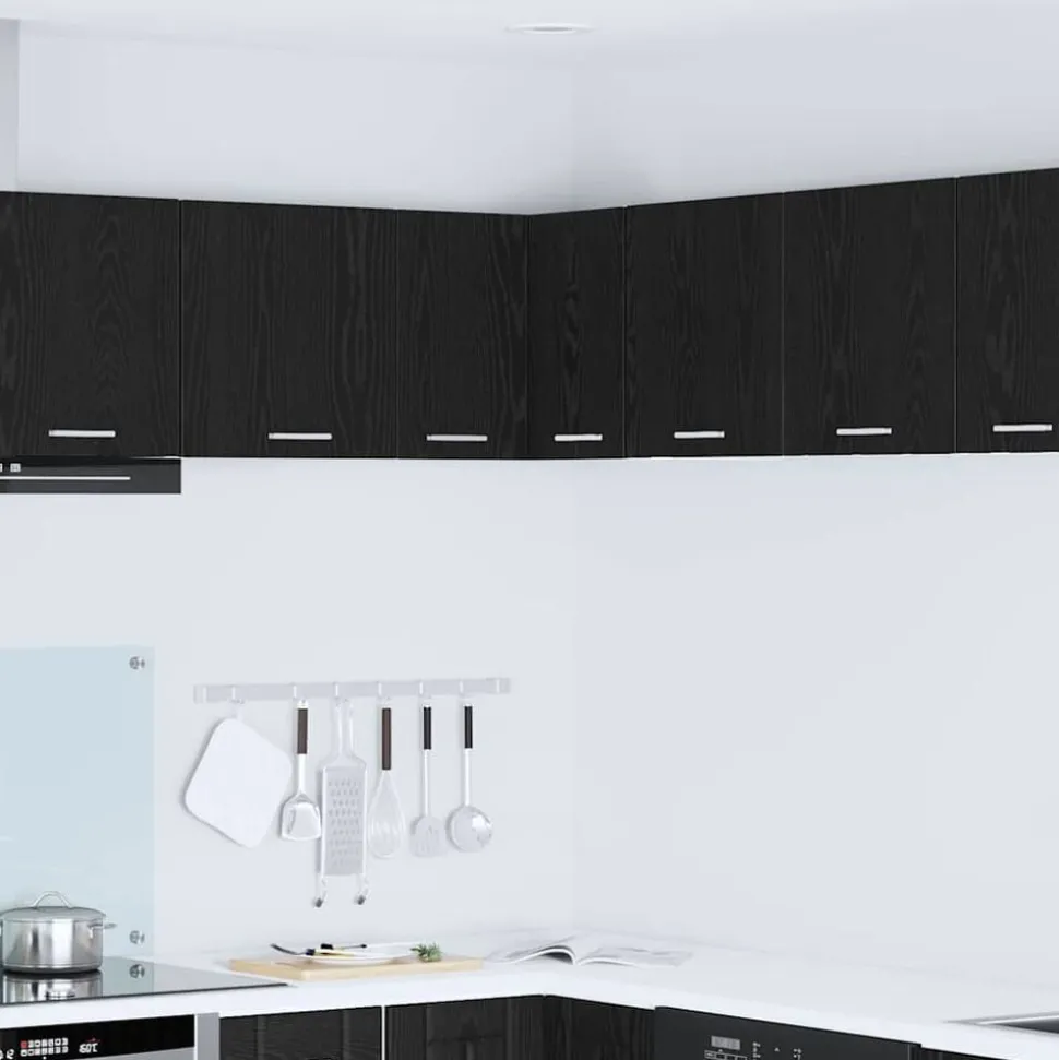 vidaXL Armoire suspendue Chêne noir et Blanc 57 x 57 x 40 cm