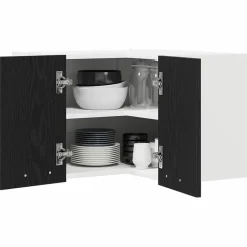 vidaXL Armoire suspendue Chêne noir et Blanc 57 x 57 x 40 cm