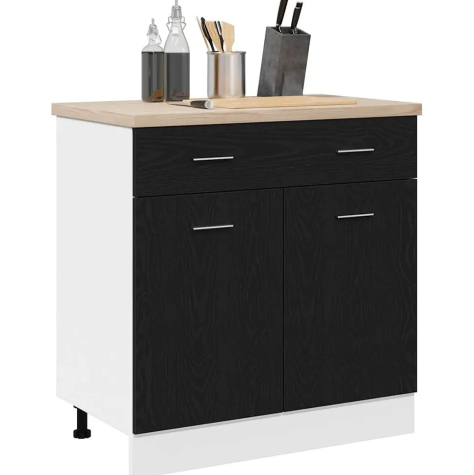 vidaXL Armoire suspendue avec tiroir Chêne noir 80 x 31 x 81,5 cm