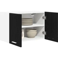 vidaXL Armoire suspendue Chêne noir et Blanc 60 x 31 x 40 cm