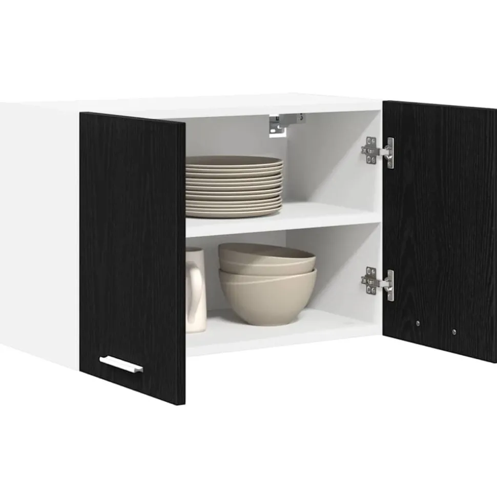 vidaXL Armoire suspendue Chêne noir et Blanc 60 x 31 x 40 cm