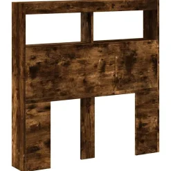 vidaXL Armoire tête de lit avec LED chêne fumé 100x17x102 cm