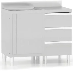 vidaXL Armoires de cuisine commerciales 2 pièces en acier inoxydable