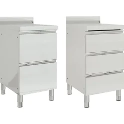 vidaXL Armoires de cuisine commerciales 2 pièces 50 x 60 x 96 cm Acier inoxydable