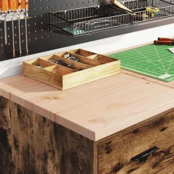 vidaXL Armoires de garage 2 pcs chêne fumé bois d'ingénierie