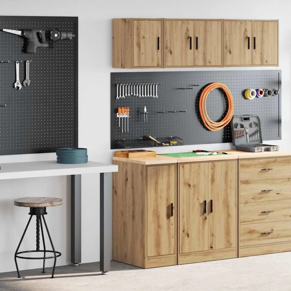 vidaXL Armoires garage 2 pcs chêne artisanal bois d'ingénierie