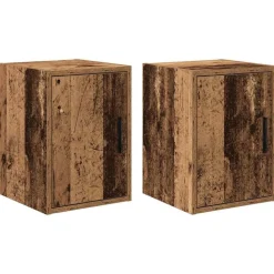 vidaXL Armoires murales de garage 2 pcs vieux bois bois d'ingénierie