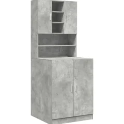 vidaXL Armoires pour machine à laver 2pcs gris béton bois ingénierie