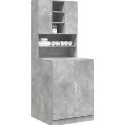 vidaXL Armoires pour machine à laver 2pcs gris béton bois ingénierie
