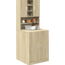 vidaXL Armoires pour machine à laver 2pcs chêne sonoma bois ingénierie