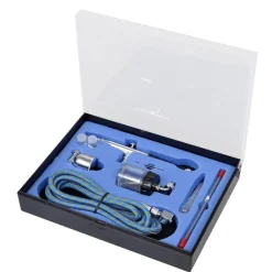 vidaXL Aérographe avec pot en verre Buses de 0,2 / 0,3 / 0,5 mm
