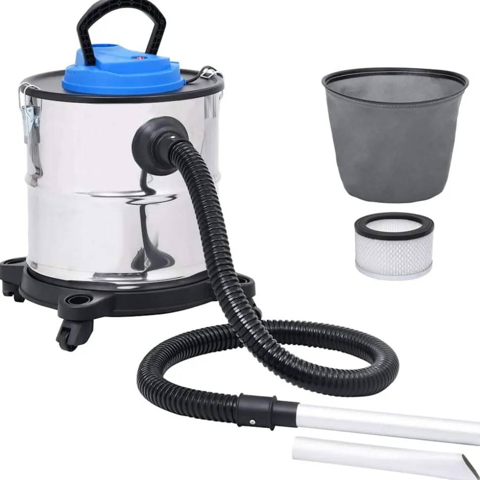 vidaXL Aspirateur à cendres et filtre HEPA 1200W 20 L Acier inoxydable