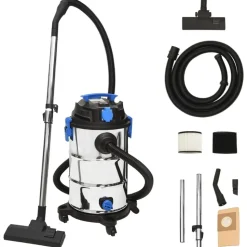 vidaXL Aspirateur sec et humide 1200 W 30 L Argenté