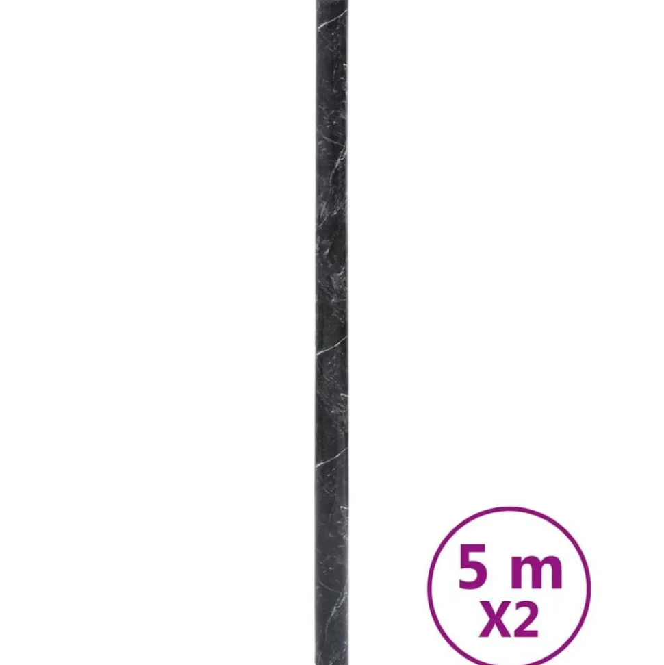 vidaXL Autocollants auto-adhésifs pour meuble noir marbré 90x500cm PVC