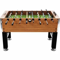 vidaXL Baby-foot Acier 60 kg 140x74,5x87,5 cm Marron clair et noir