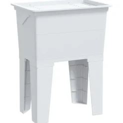 vidaXL Bac à linge blanc 59x41x75 cm résine