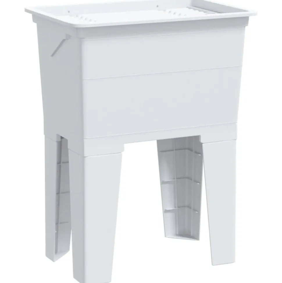 vidaXL Bac à linge blanc 59x41x75 cm résine