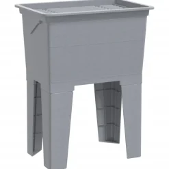 vidaXL Bac à linge gris 59x41x75 cm résine