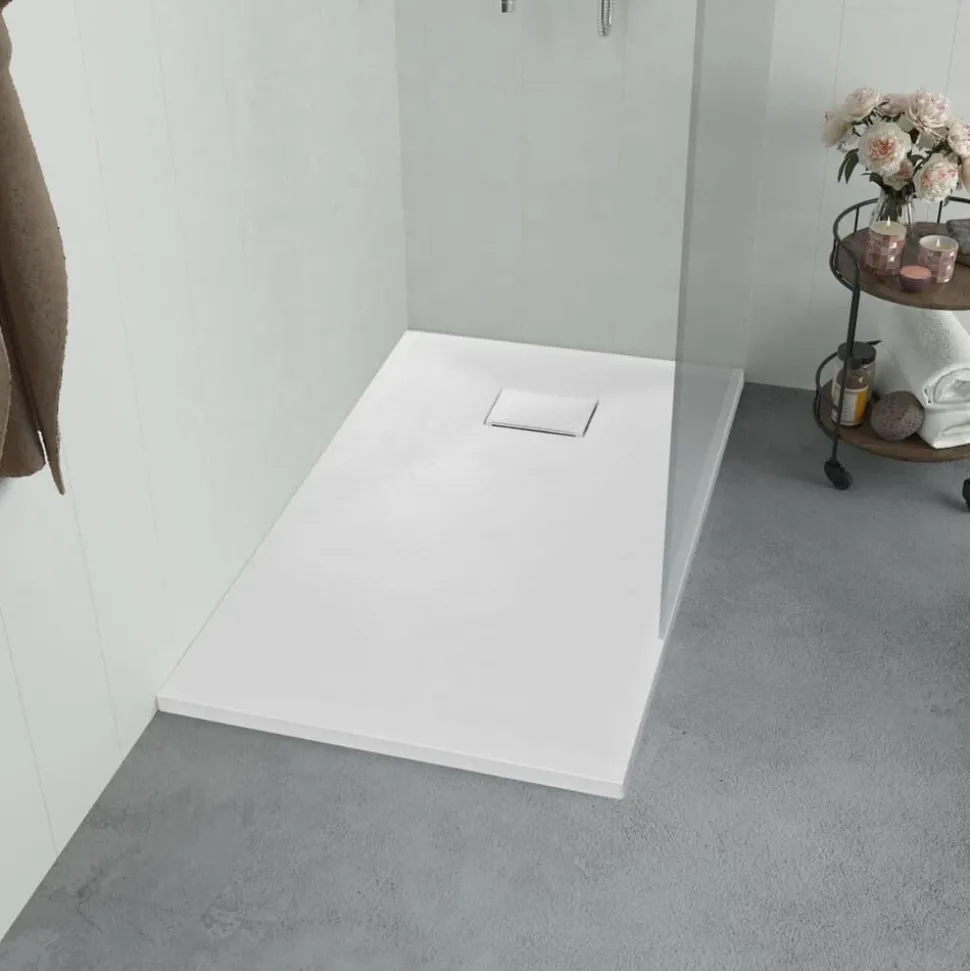 vidaXL Bac de douche SMC Blanc 80 x 80 cm